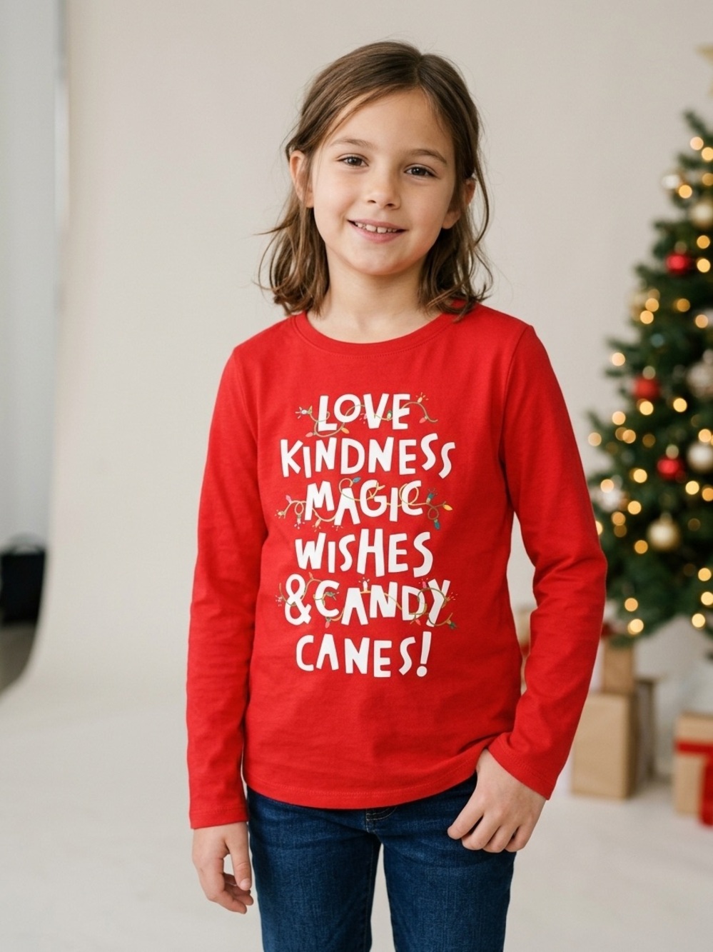 Cat & Jack Red Long-Sleeve Graphic Tee - Kids